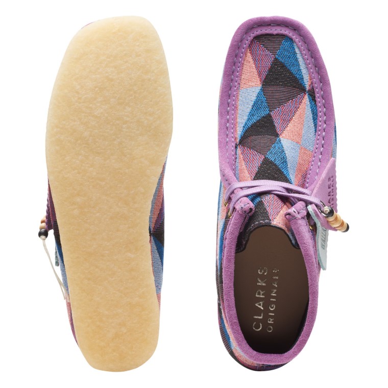 Botas Wallabee Clarks Púrpura Combi