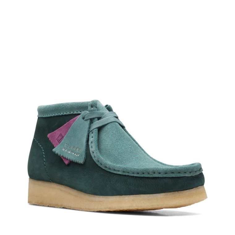 Botas Clarks Wallabee Combi Verde Azulado