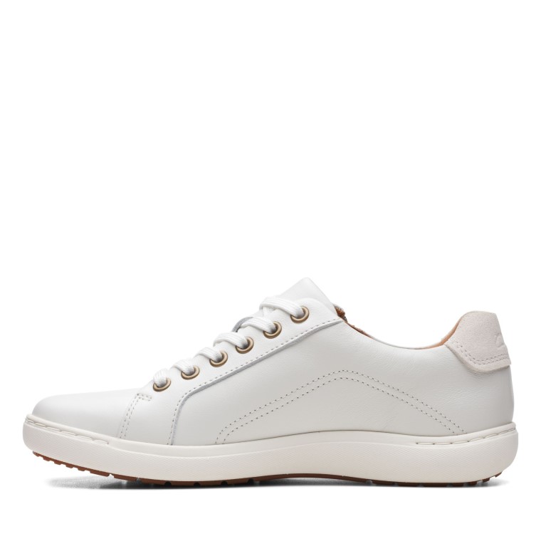 Encaje Nalle De Cuero Blanco Clarks