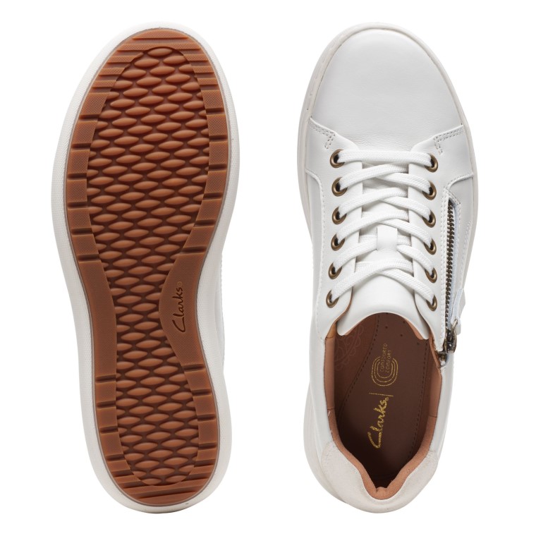 Encaje Nalle De Cuero Blanco Clarks