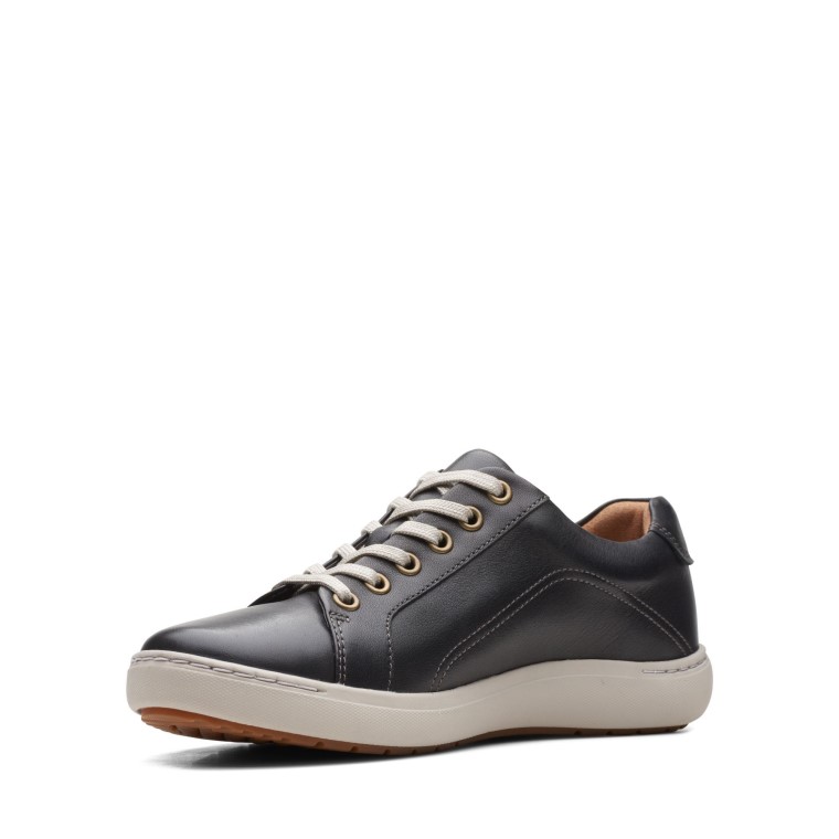 Clarks De Encaje Nalle De Cuero Negro