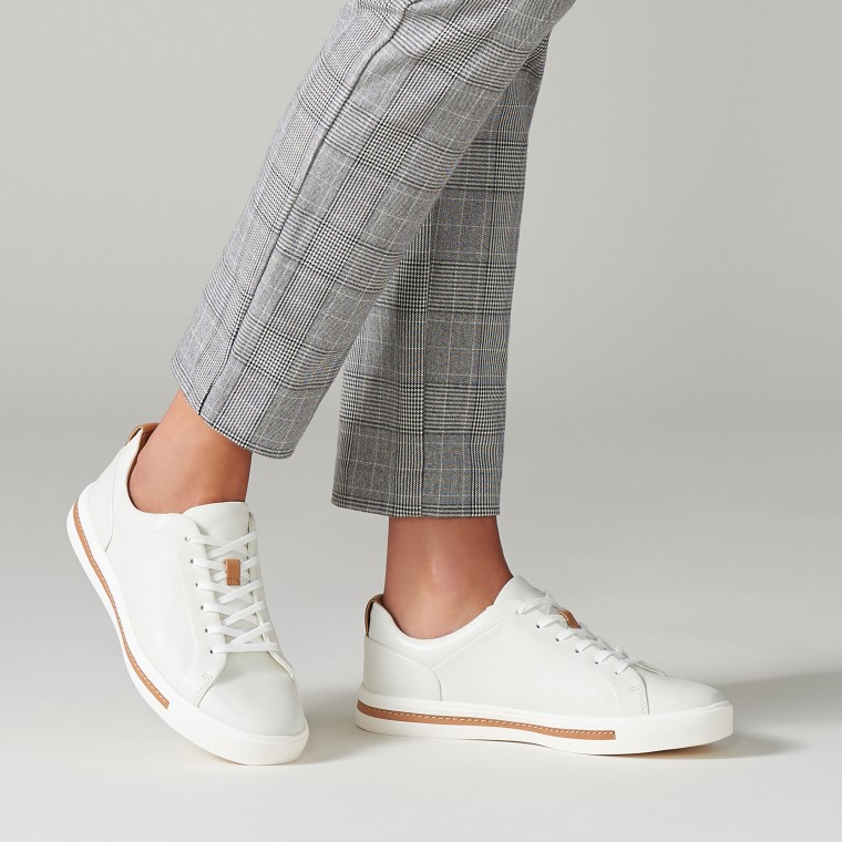 Cuero Blanco Clarks Un Maui Encaje