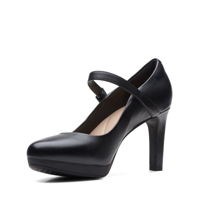 Ambyr Brillo Clarks Cuero Negro