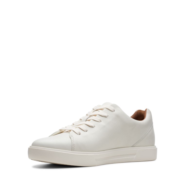 Cuero Blanco Un Costa Encaje Clarks