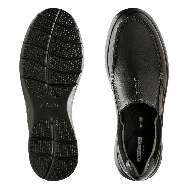 Clarks De Cuero Negro Aceitoso Libre De Cotrell