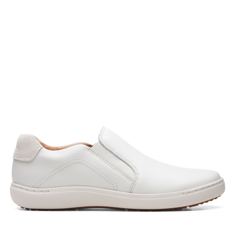 Cuero Blanco Clarks Nalle Stride