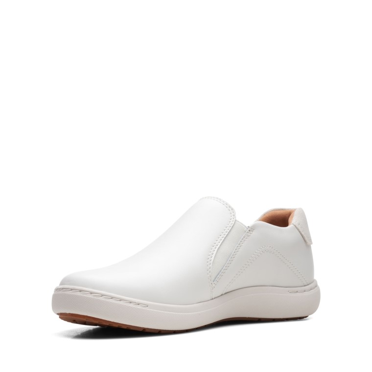 Cuero Blanco Clarks Nalle Stride
