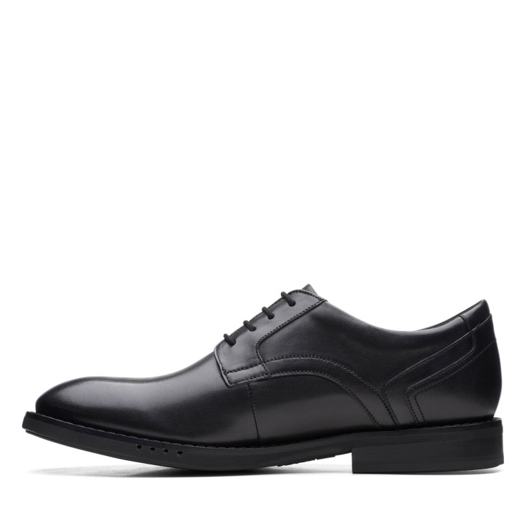 Clarks Un Hugh Encaje Cuero Negro