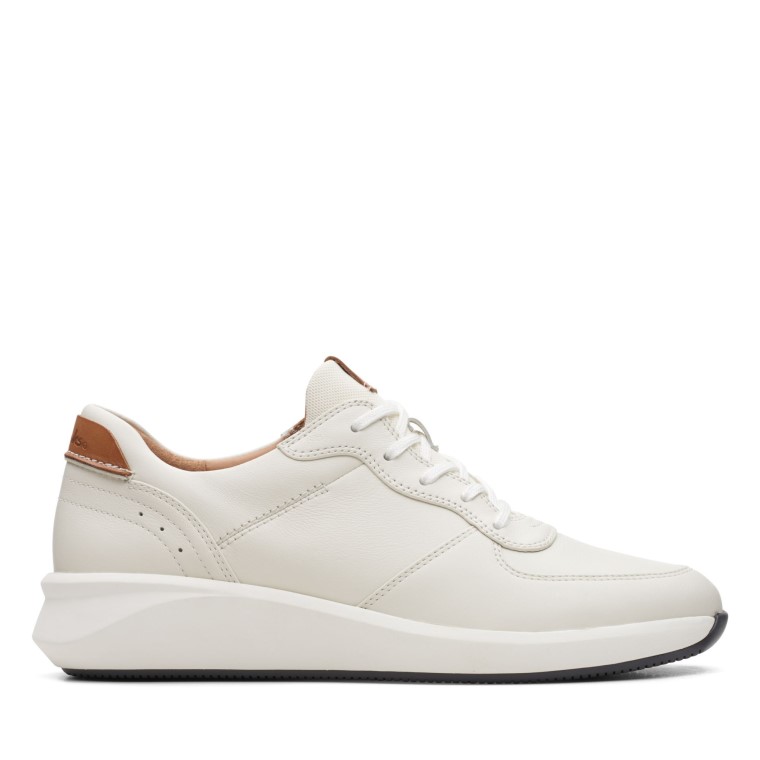 Un Rio Sprint Clarks Cuero Blanco/gamuza Combi