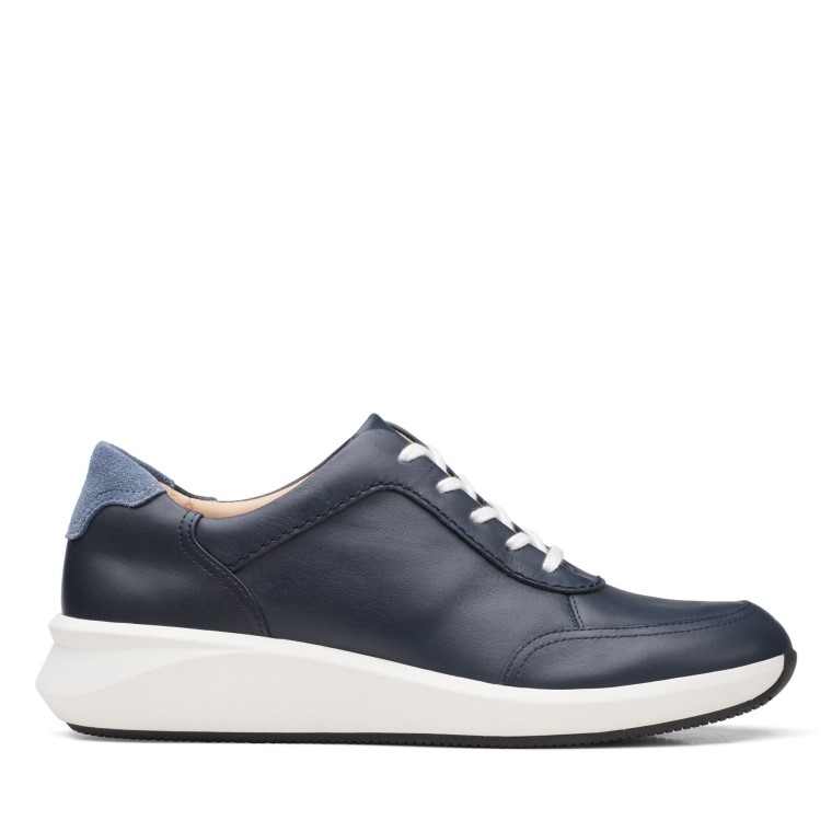 Un Rio Mezcla Clarks Azul Marino Cuero