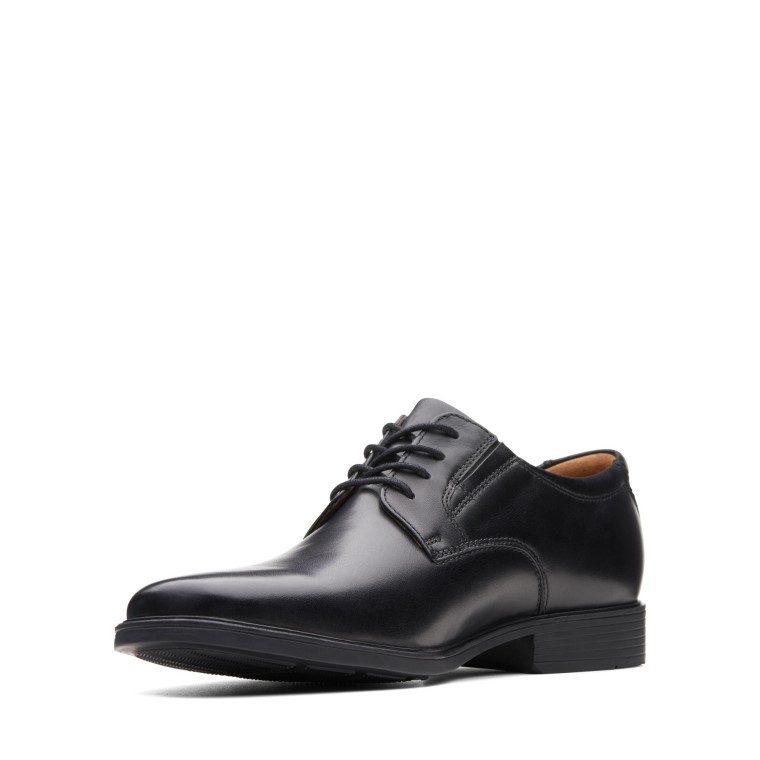 Cuero Negro Clarks Tilden Liso