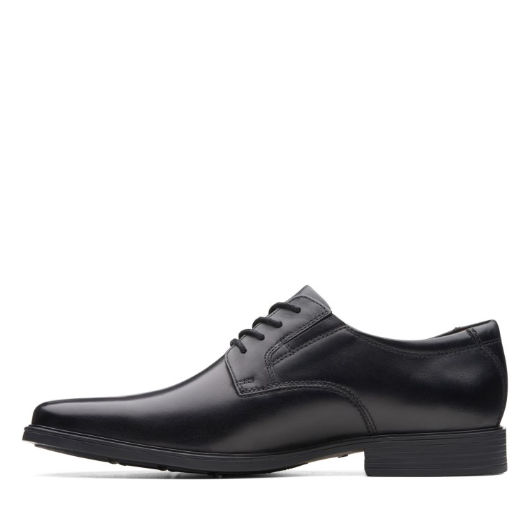 Cuero Negro Clarks Tilden Liso