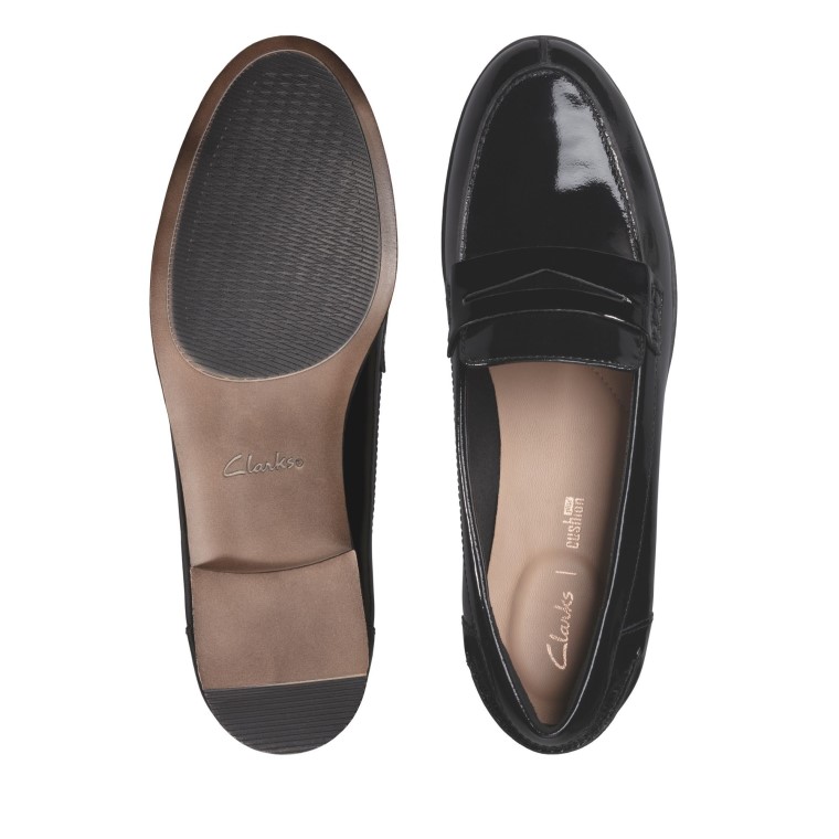 Mocasines Clarks Charol Negro Hamble