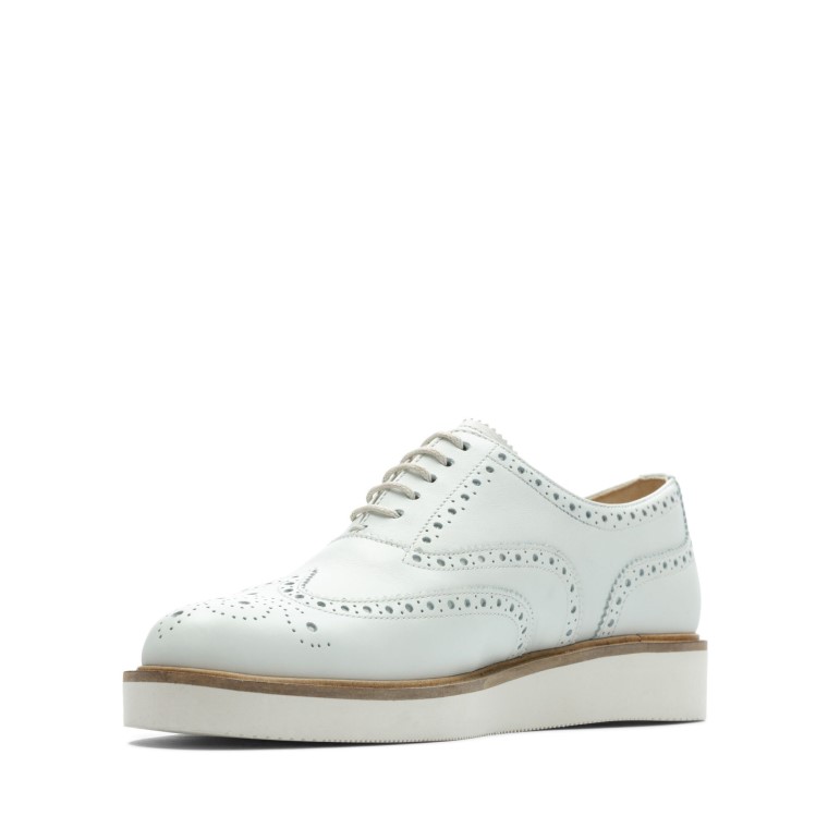 Cuero Blanco Baille Brogue Clarks