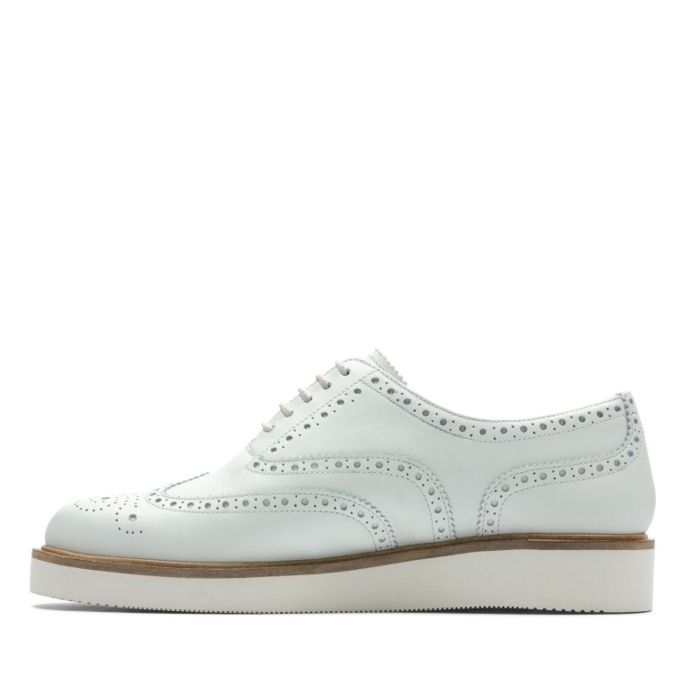 Cuero Blanco Baille Brogue Clarks