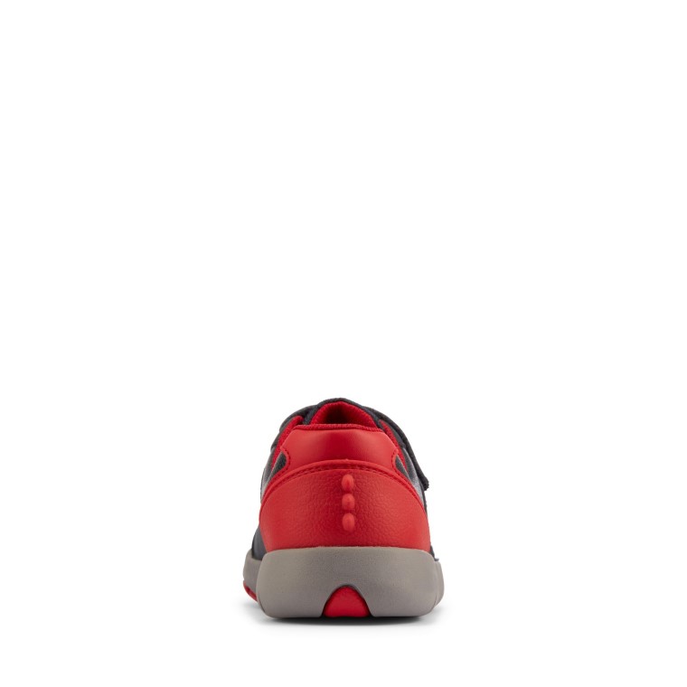 Clarks Azul Marino/rojo Cuero Rex Play K