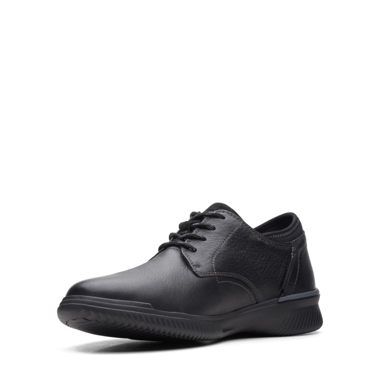 Clarks De Cuero Negro Liso Donaway