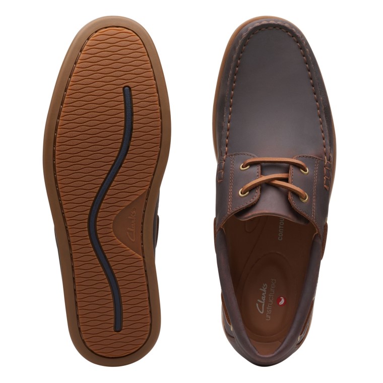 Clarks Fairer Coast Cuero Marron Oscuro