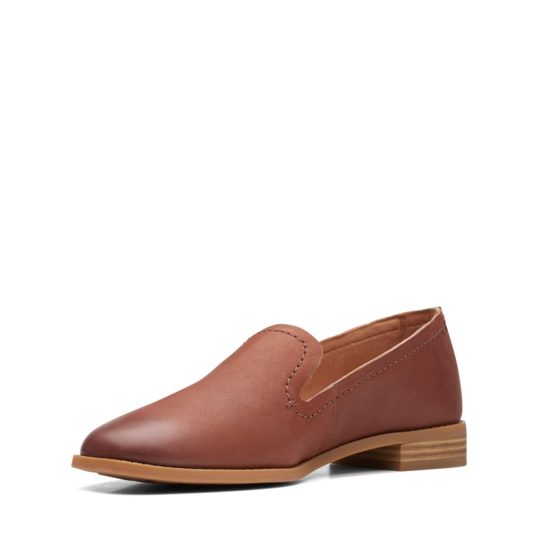 Clarks De Cuero Marrón Claro Puro