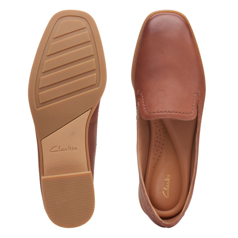 Clarks De Cuero Marrón Claro Puro