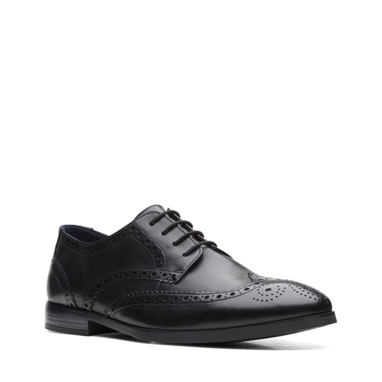 Límite Bradish Clarks Cuero Negro
