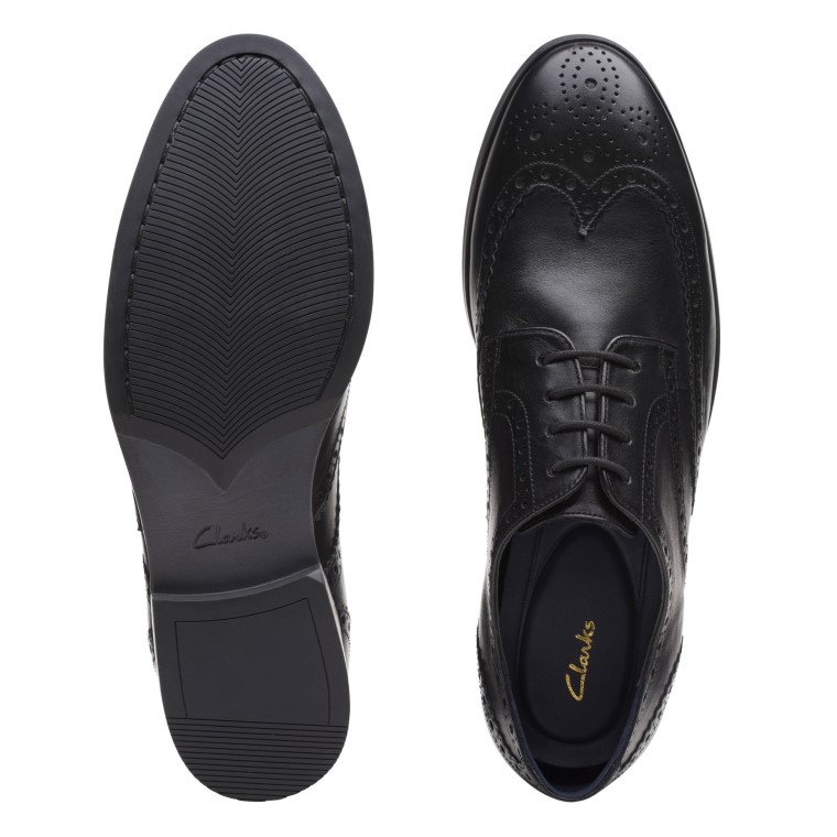 Límite Bradish Clarks Cuero Negro