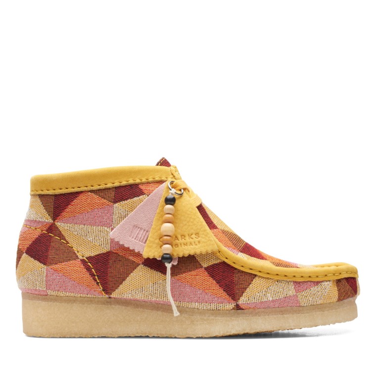 Botas Wallabee Combi Amarillas Baja Clarks