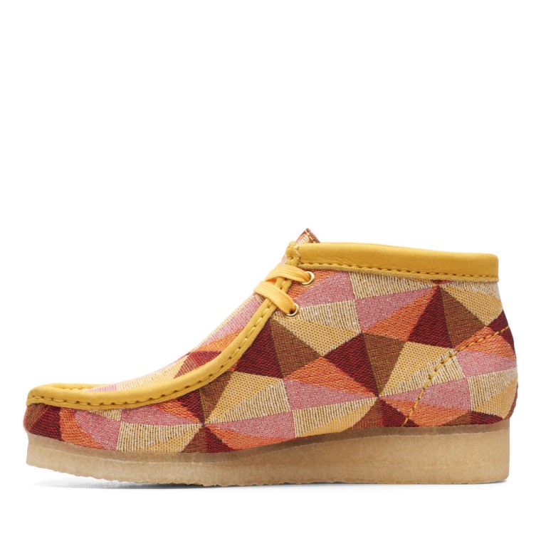 Botas Wallabee Combi Amarillas Baja Clarks