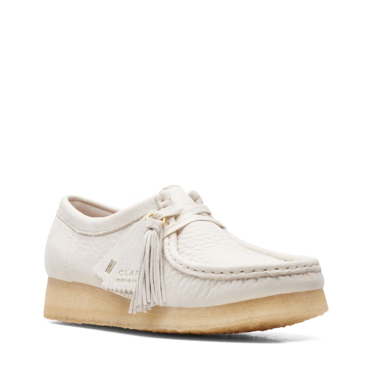 Wallabee Clarks Cuero Blanco