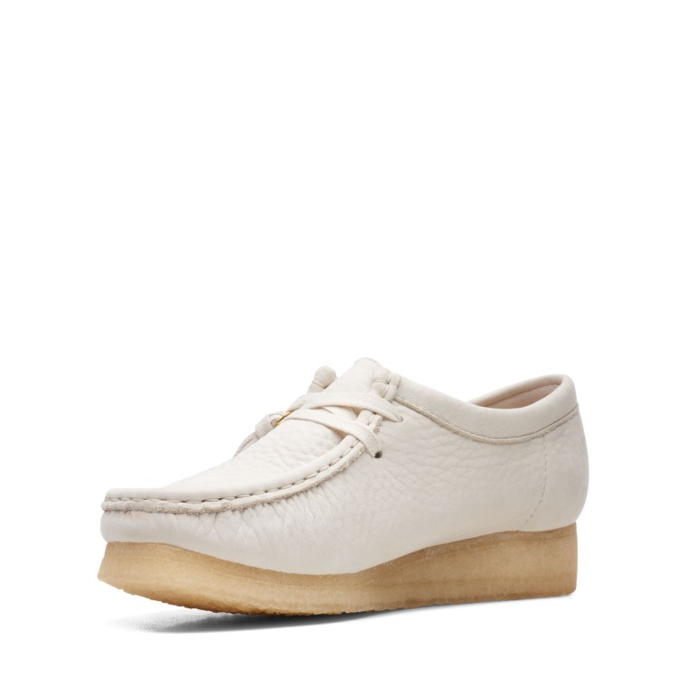 Wallabee Clarks Cuero Blanco
