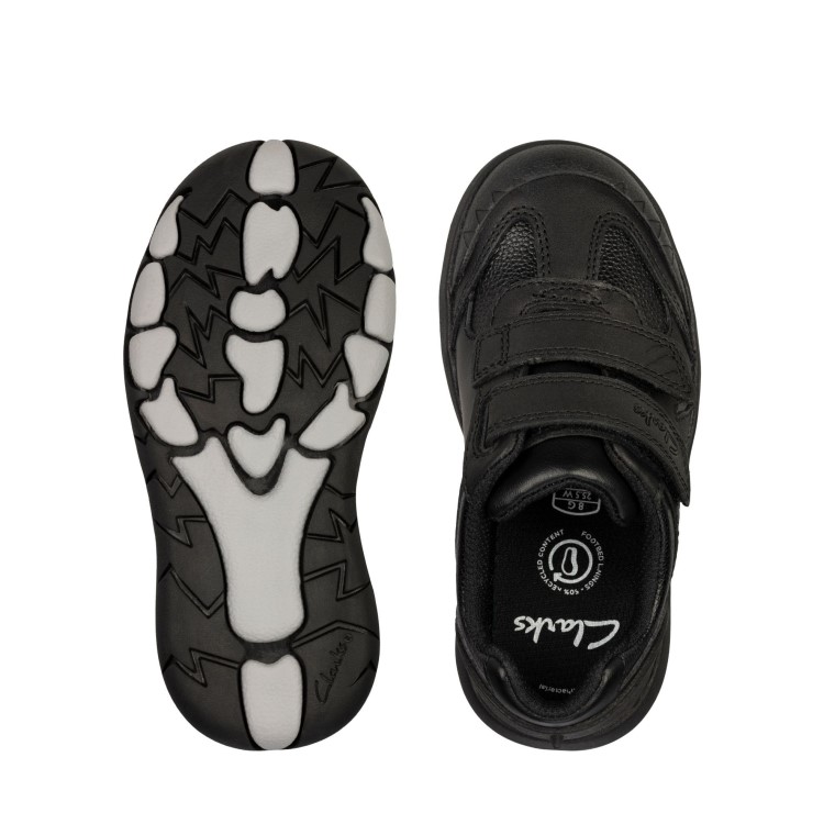 Rex Stride T Clarks Cuero Negro