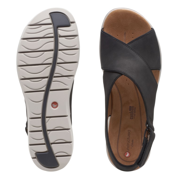 Un Karely Sun Clarks Nubuck Negro
