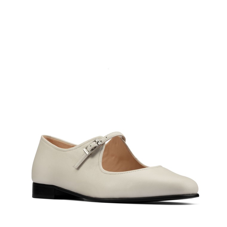 Clarks De Cuero Blanco Liso
