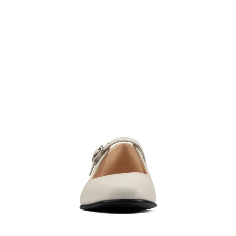 Clarks De Cuero Blanco Liso