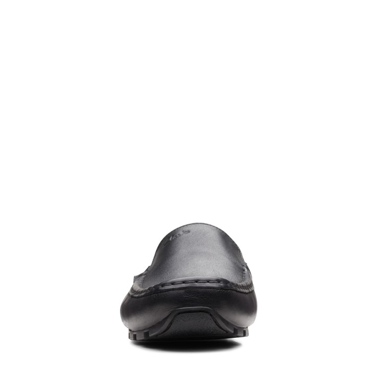 Cuero Oswick Negro Clarks Liso