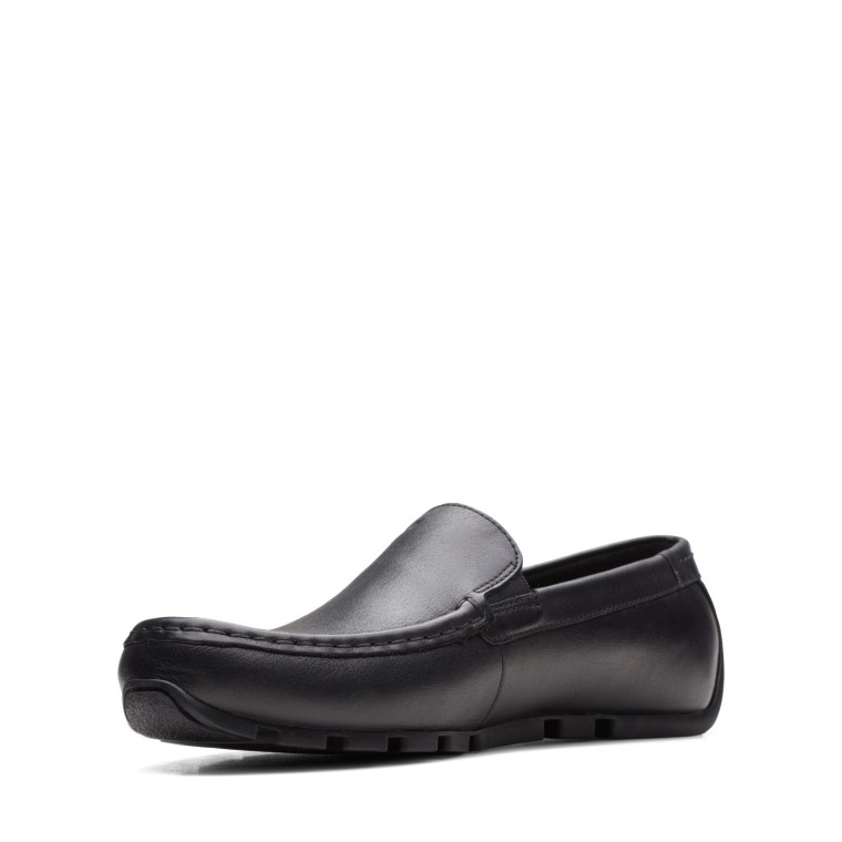 Cuero Oswick Negro Clarks Liso