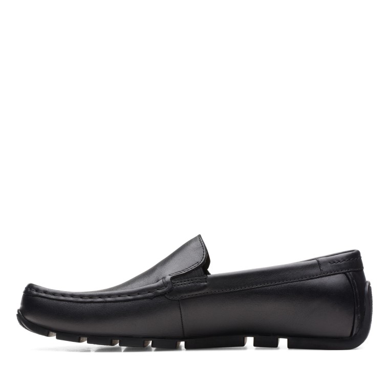 Cuero Oswick Negro Clarks Liso