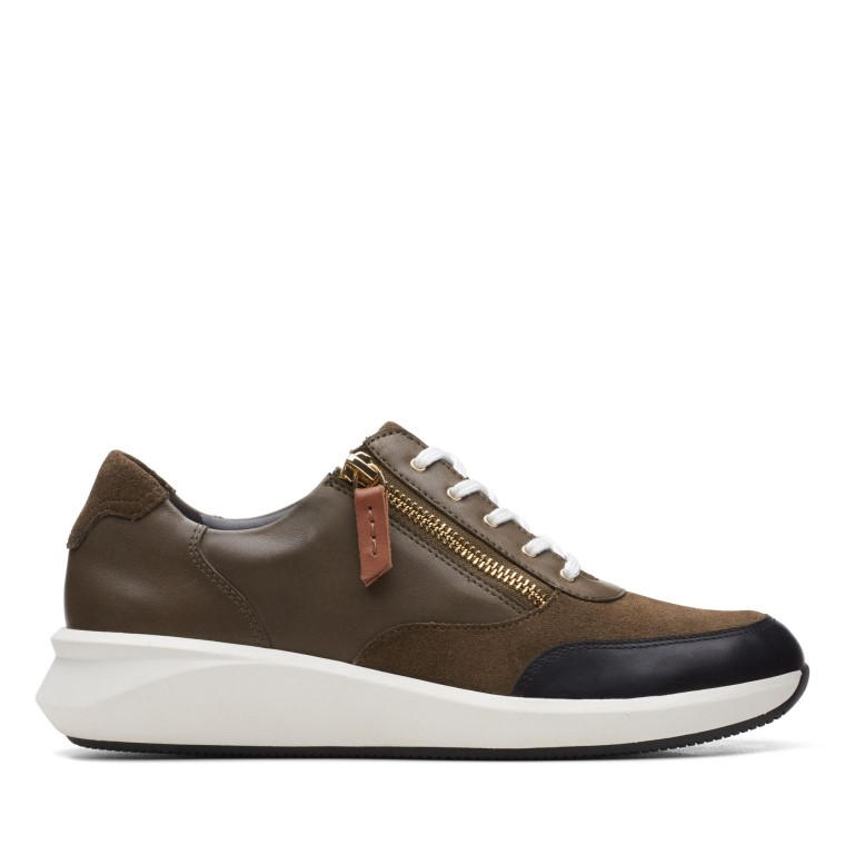 Bolsillo Con Cremallera Clarks Verde Oliva Oscuro
