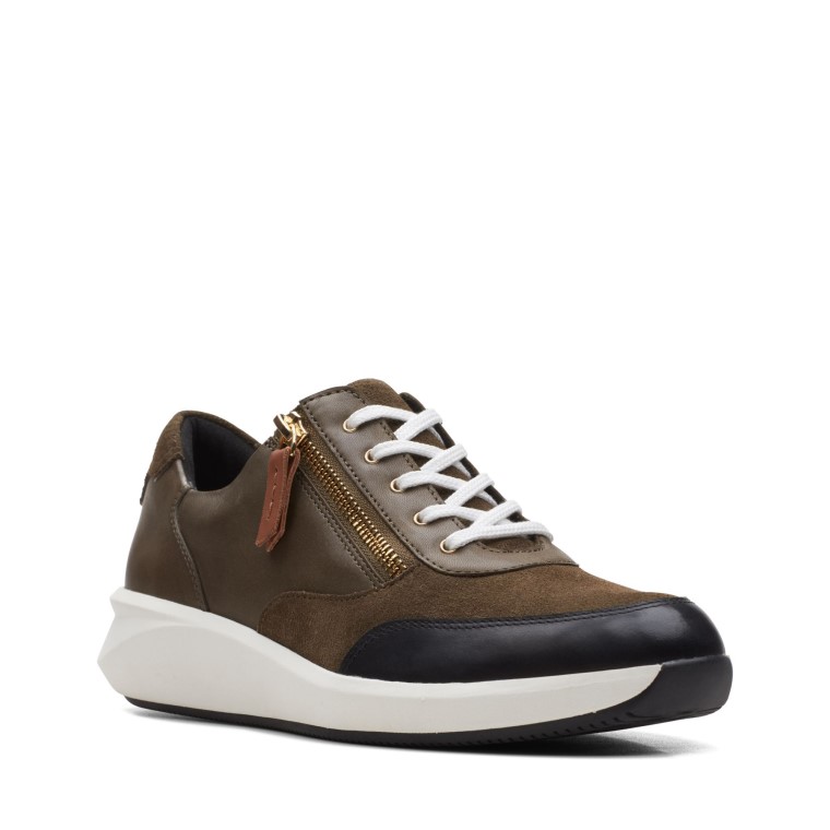 Bolsillo Con Cremallera Clarks Verde Oliva Oscuro