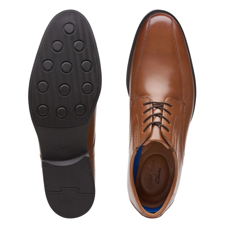 Whiddon Pace Clarks Cuero Marrón Oscuro