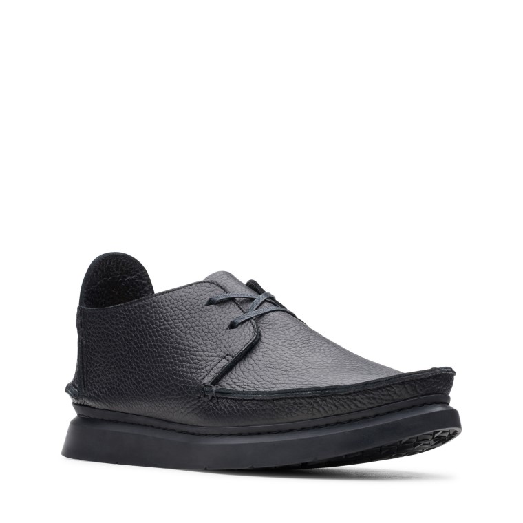 Cuero Negro Clarks Siete