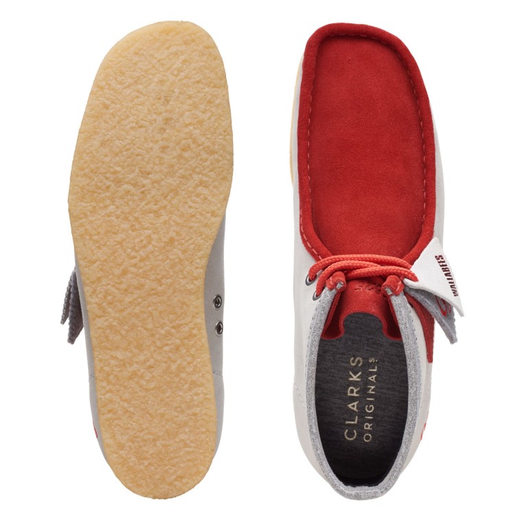 Clarks Wallabee Bt Ny Rojo/gris