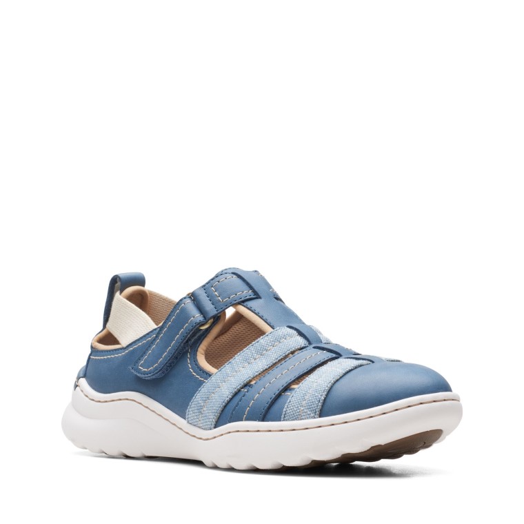 Clarks Azul Gris Lea Teagan Paso