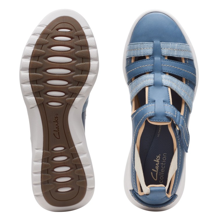 Clarks Azul Gris Lea Teagan Paso