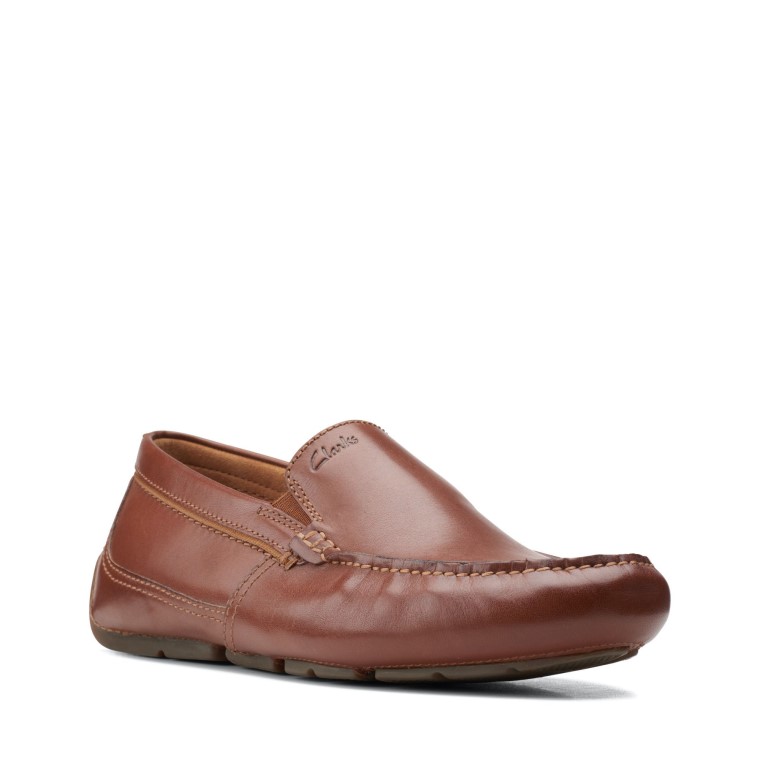 Marrón Oscuro Cuero Clarks Markman Liso