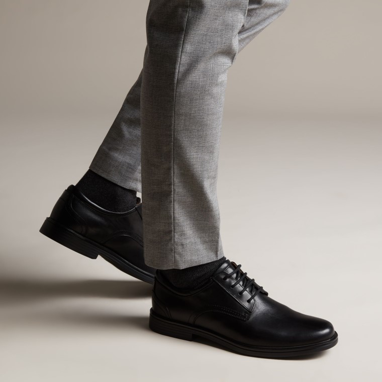 Un Aldric Encaje Clarks Cuero Negro