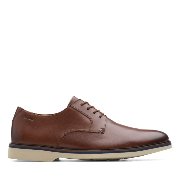 Clarks Malwood Cuero Marrón Oscuro Liso