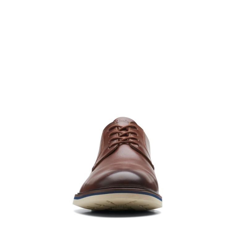 Clarks Malwood Cuero Marrón Oscuro Liso
