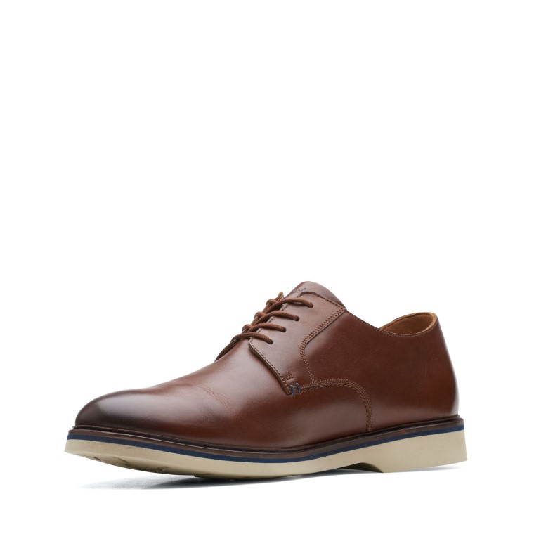 Clarks Malwood Cuero Marrón Oscuro Liso