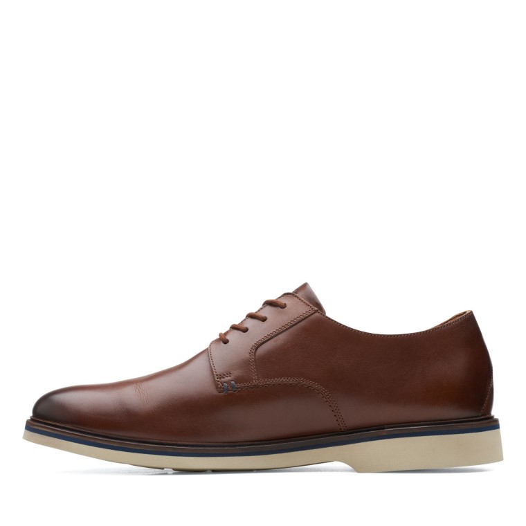 Clarks Malwood Cuero Marrón Oscuro Liso